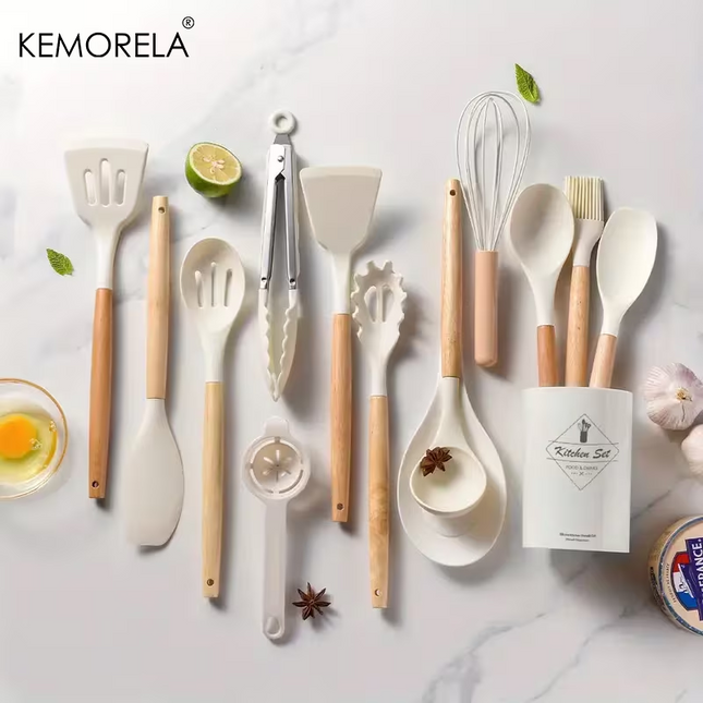 Kemorela - 12-Piece Non-Stick Silicone Kitchen Utensil Set
